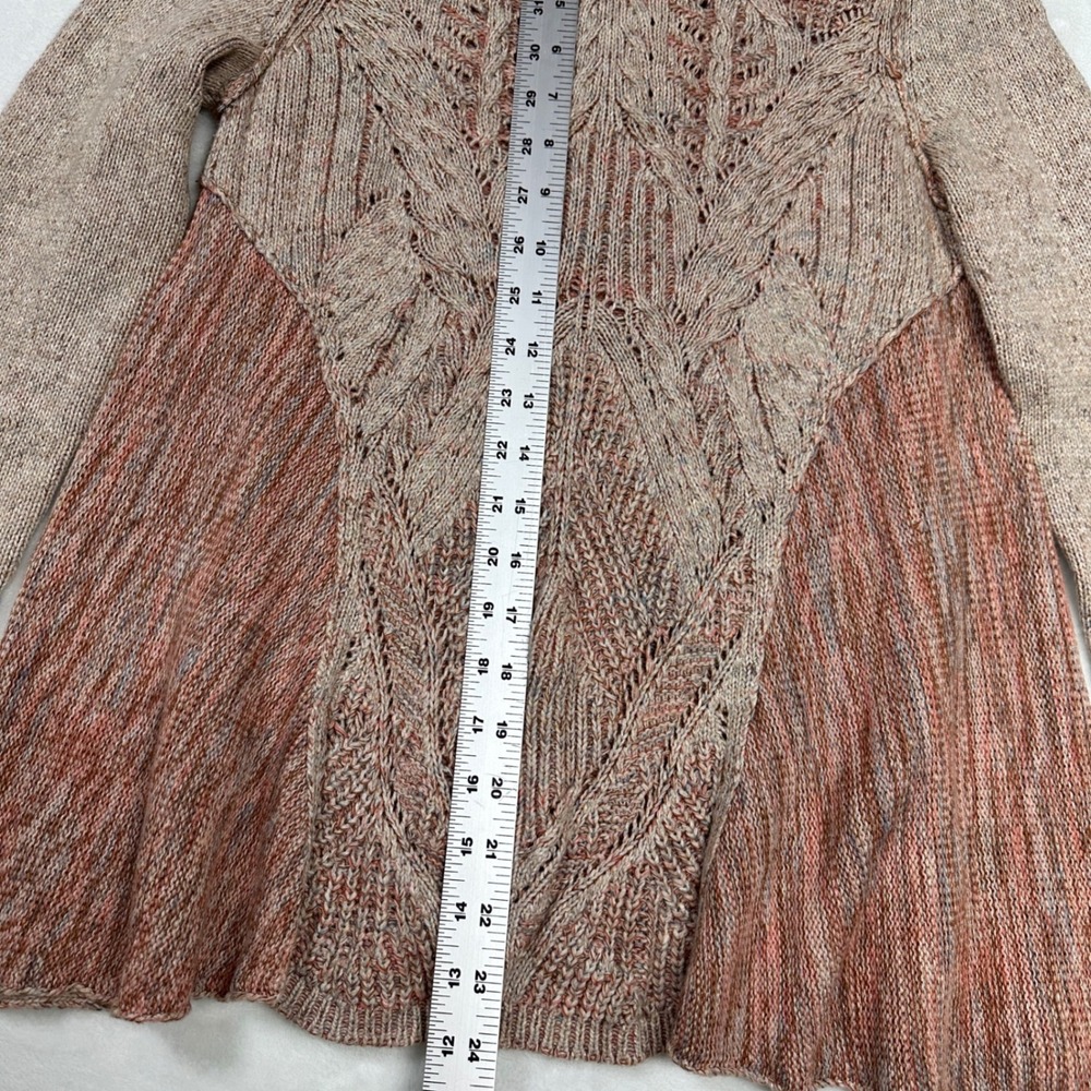 Anthropologie MOTH Anita Cable Knit Sweater Peplum Flare Earth Tone Large Boho - Picture 8 of 12
